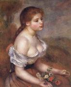 Pierre Renoir Young Girl with Daisies France oil painting artist